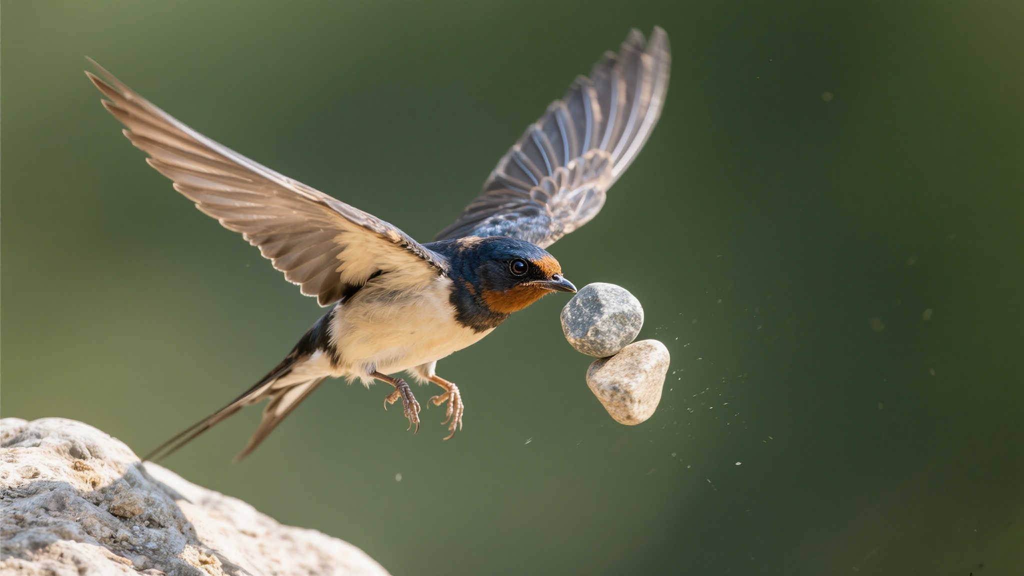 天赋异禀!小鸟两月速成“空中接石”惊人技能 天赋异禀!小鸟两月速成“空中接石”惊人技能